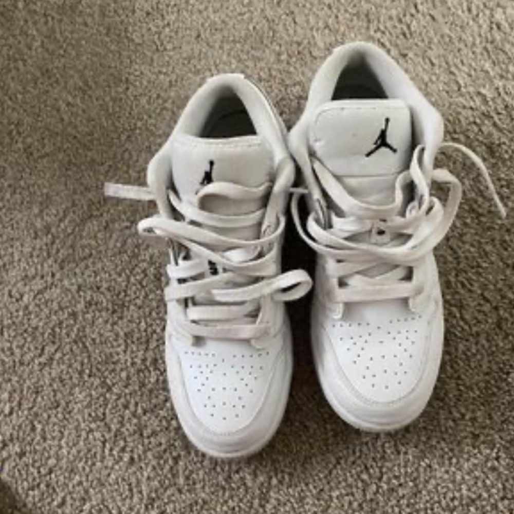 Triple white Jordan 1 low